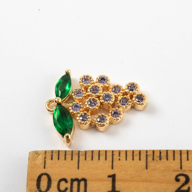 20 pendentif à breloque raisin orné de strass 14K GF