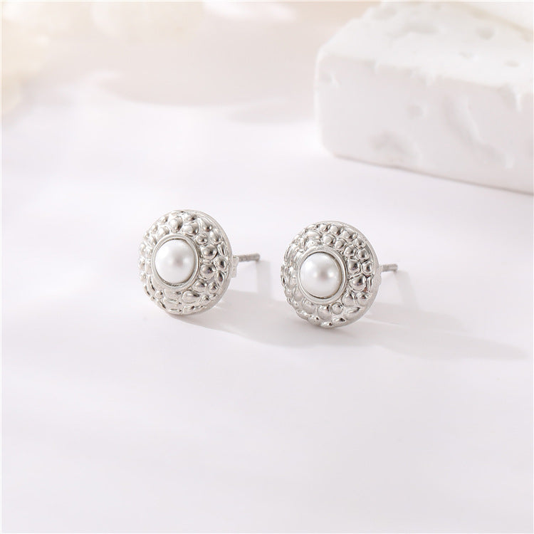 4 boucles d'oreilles à tige en forme de cœur floral, ornées de strass GF 14 carats