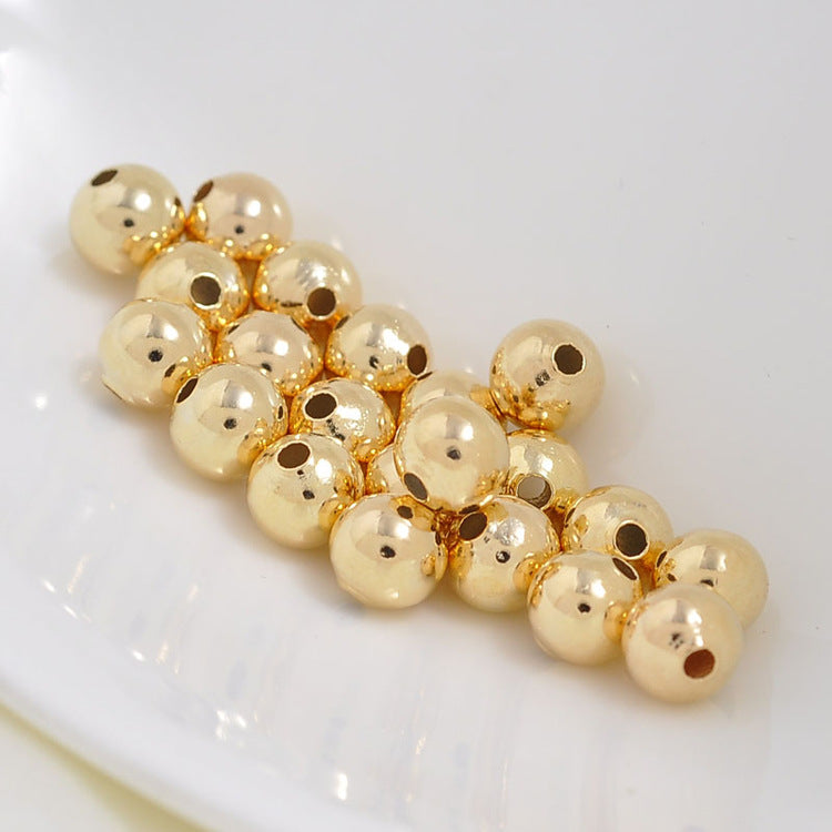 Perle ronde brillante en cuivre 14K GF, 100g, entretoise de perles