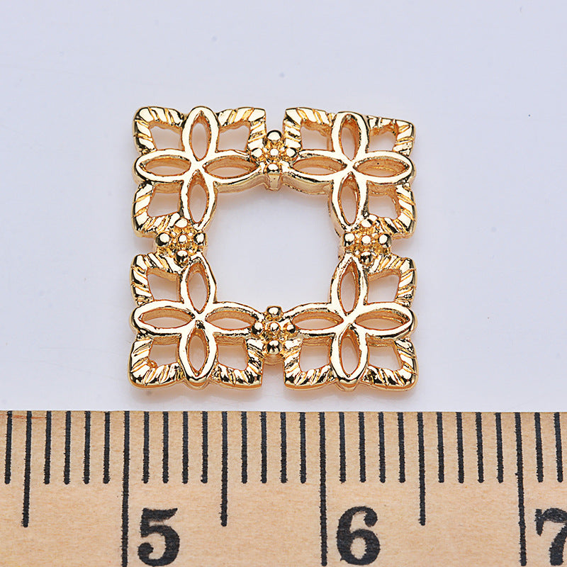 20 pendentif à breloque cercle carré creux 14K GF