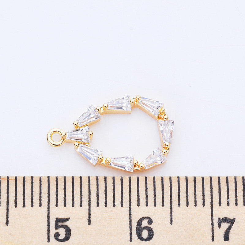 20 pendentif à breloque cercle goutte d'eau strass embelli 14K GF