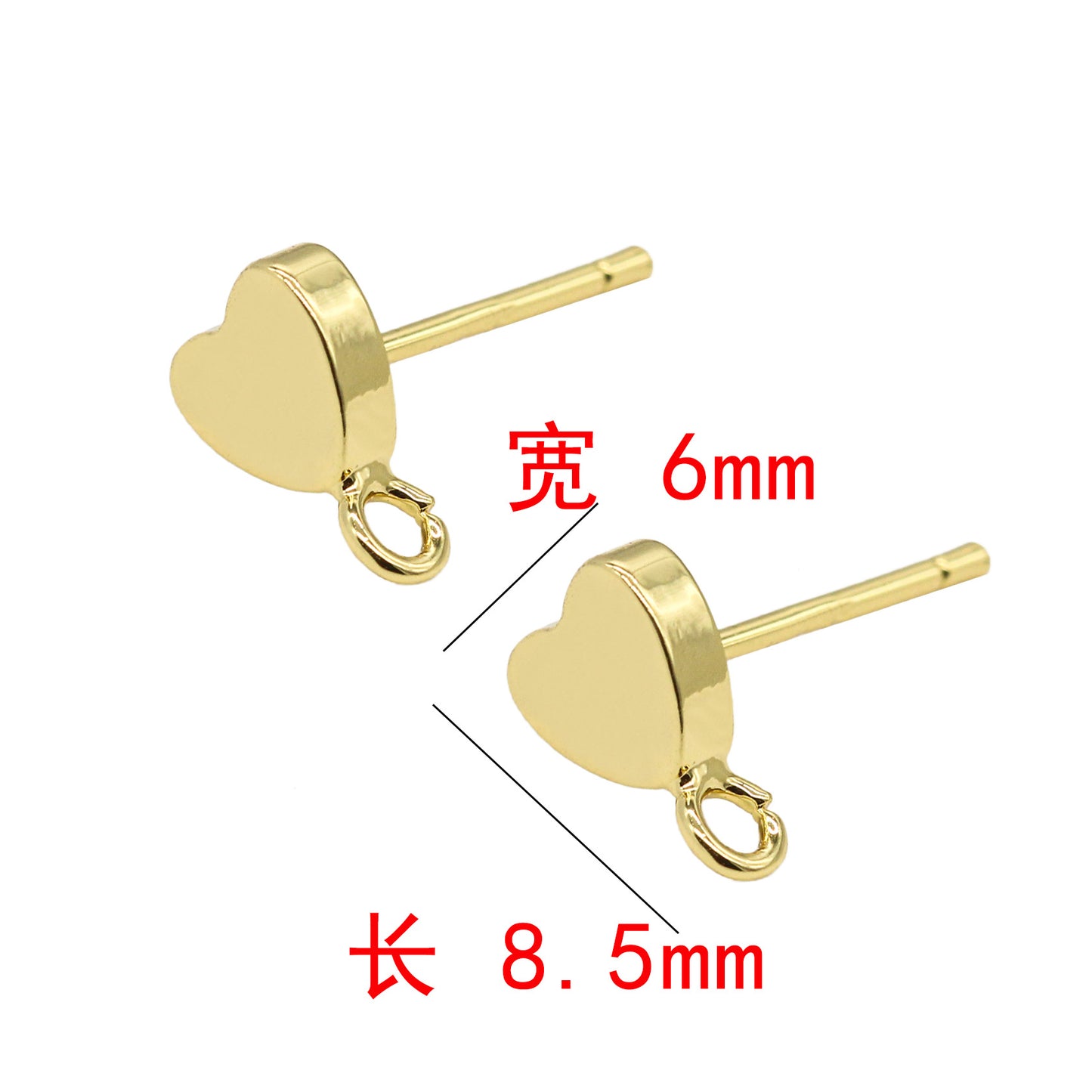 10 boucles d'oreilles à tige hexagonales en forme d'étoile ronde brillante avec boucle 14K GF