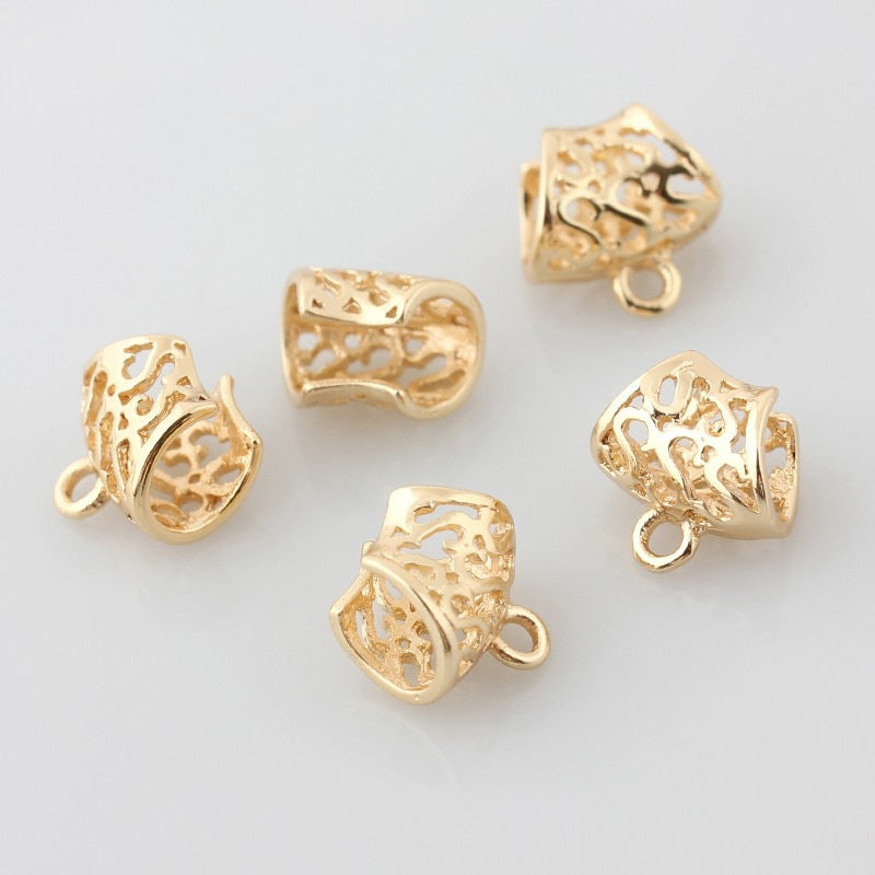 10 Hollow Pipe Charm Pendant 14K GF