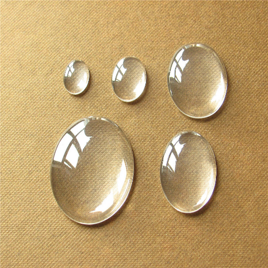 Cabochon ovale en verre transparent, dôme elliptique, dos plat, inserts de grossissement, dômes transparents, 10x8mm - 47x62mm, en vrac, 50