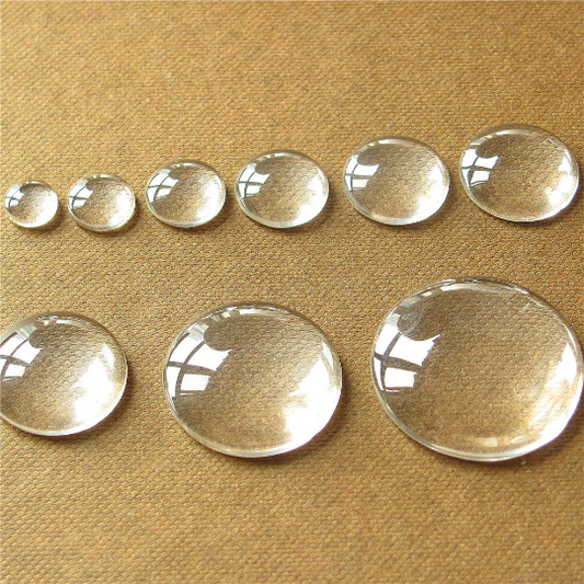 Cabochon en verre transparent, 50 cercles, dôme rond, dos plat, inserts de grossissement, dômes transparents, 6mm - 70mm, en vrac